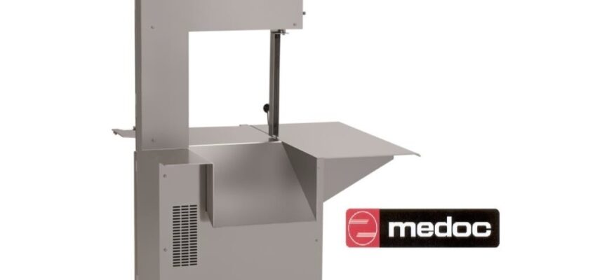 Piła taśmowa stojąca firmy MEDOC, model z pochylnią 365mm, STL350, STL390, STL430, STL480B.